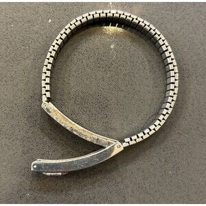 Vintage Diabetic Medical Alert ID Stretch Bracelet Stainless Steel